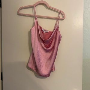 Pink cowl neck tank top
